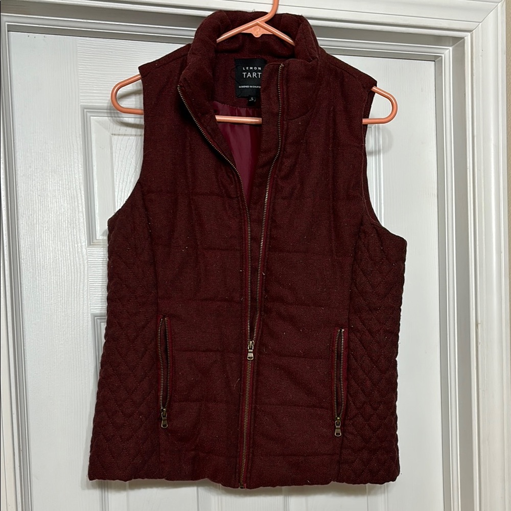Women's Burgundy Quilted Vest
